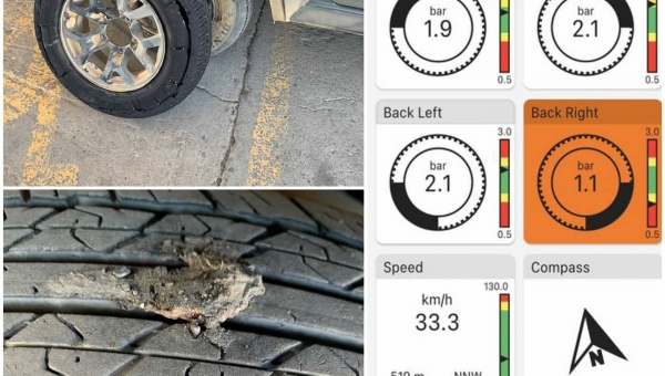 Internal TPMS Tyre Failure